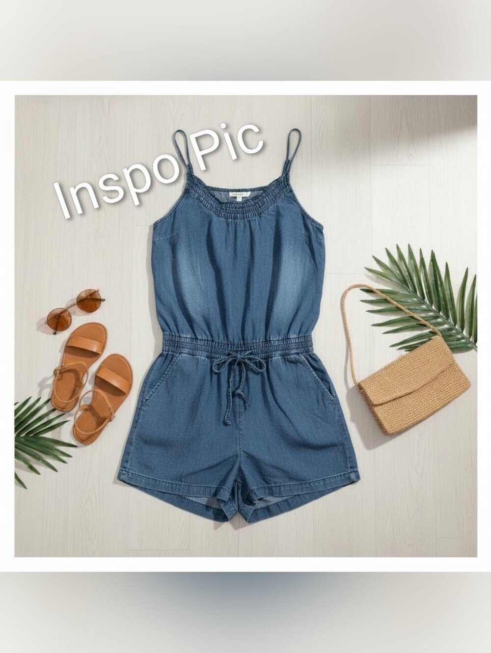 EUC, Aeropostale Spaghetti Strap Shorts Romper, size Sm, denim style W/Pockets - Picture 6 of 11